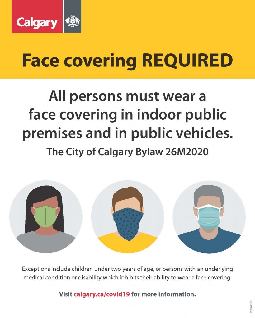 clinic reopening, mandatory mask temporary bylaw sign