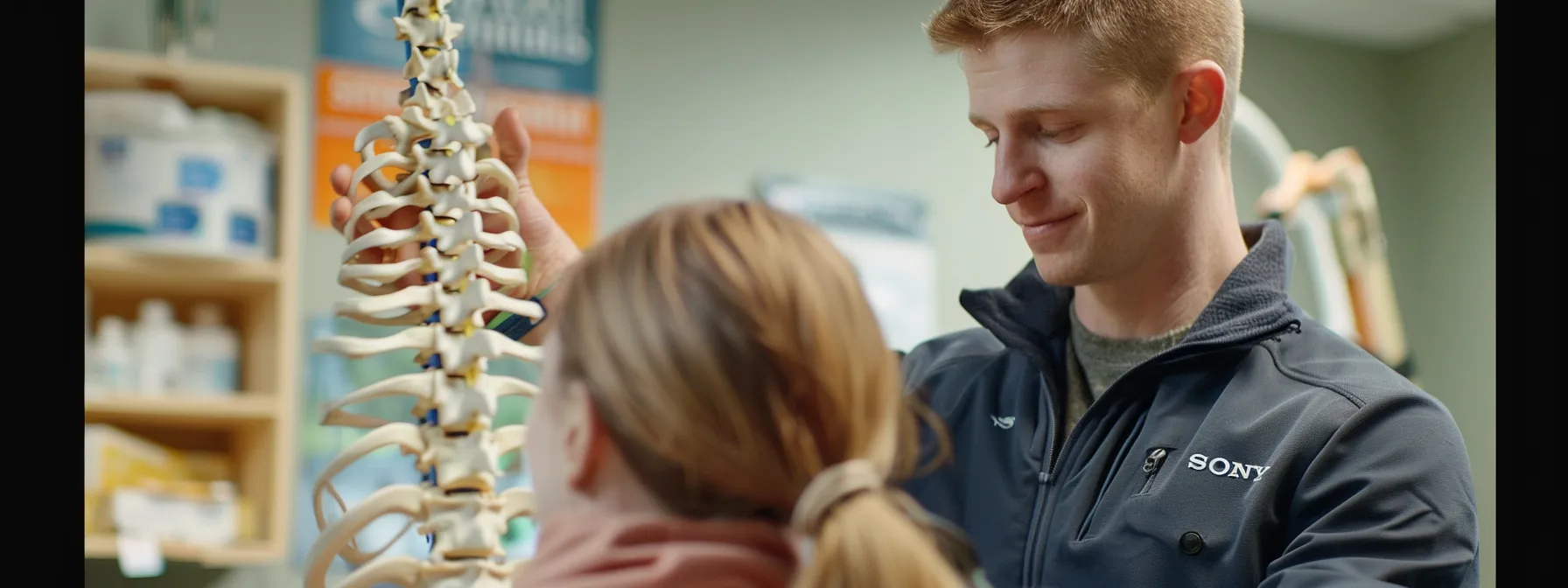a chiropractor carefully manipulating a patient's spine during a personalized treatment session, focused on tissue health and effectiveness. a chiropractor carefully manipulating a patient's spine during a personalized treatment session, focused on tissue health and effectiveness.