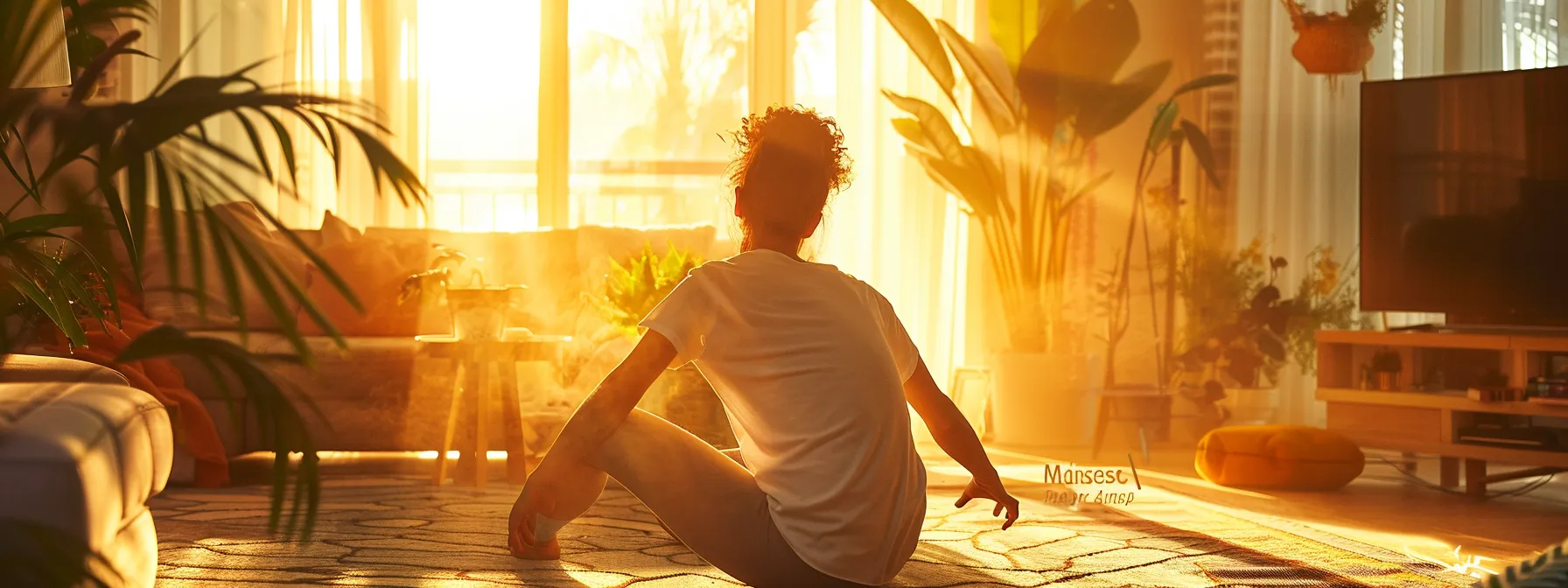 a person seamlessly integrating targeted exercises into their daily routine at home, focusing on enhancing posture and overall well-being. a person seamlessly integrating targeted exercises into their daily routine at home, focusing on enhancing posture and overall well-being.
