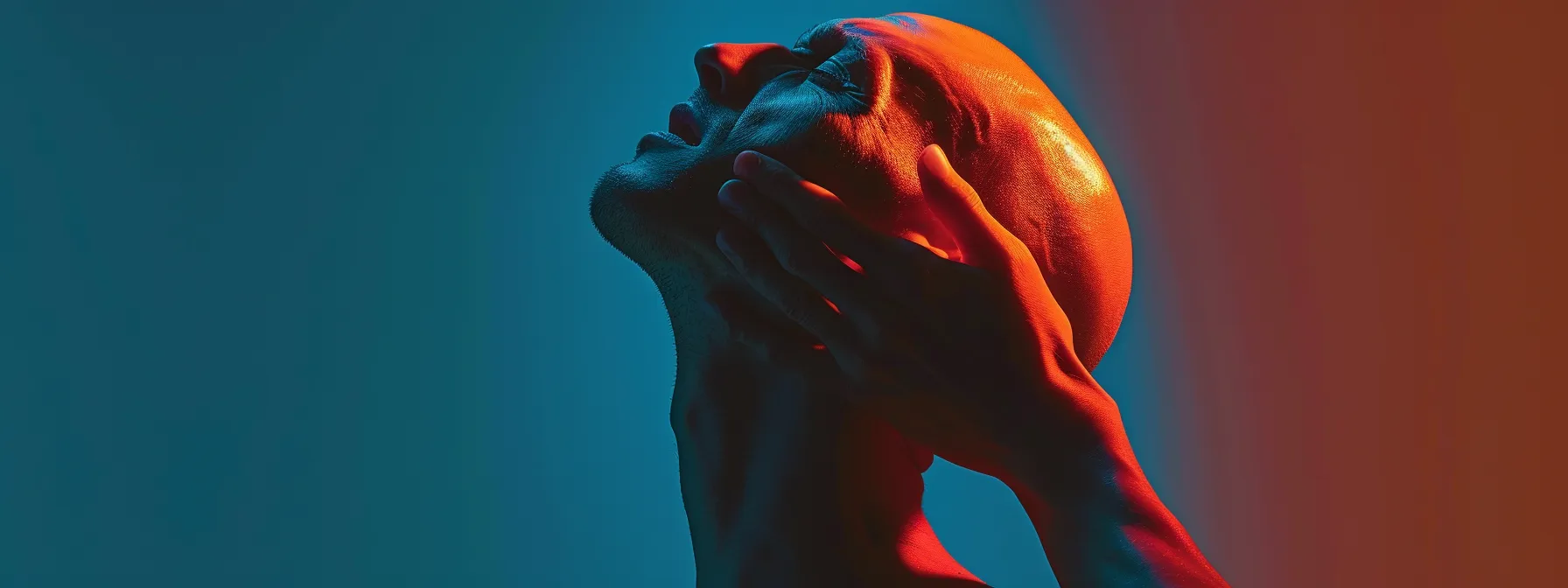 a tense figure holding their head in pain, shoulders hunched, with a furrowed brow and clenched jaw, illustrating the physical impact of stress. a tense figure holding their head in pain, shoulders hunched, with a furrowed brow and clenched jaw, illustrating the physical impact of stress.