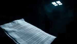 A high-contrast, legal document filled with fine print and legalese, floating in a dimly lit, somber environment. The document's pages are tattered and worn, hinting at the complexities and limitations of sports therapy liability waivers. The background is a shadowy, foreboding scene, conveying the notion that even the most carefully crafted waivers may not provide the expected coverage. The overall atmosphere is one of uncertainty and potential pitfalls, mirroring the section's focus on when these waivers may fall short.