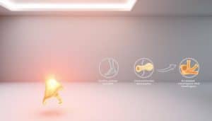 A meticulously detailed 3D medical illustration showcasing the key benefits of optimized tendon rehabilitation. In the foreground, a clean, realistic human tendon glows with a healthy, vibrant appearance, highlighting its improved flexibility, strength, and resilience. The middle ground features a series of simplified anatomical cross-sections, illustrating the tendon's enhanced structural integrity and accelerated healing. In the background, a serene, minimalist environment with soft, diffused lighting creates a calming, professional atmosphere, emphasizing the medical and scientific nature of the subject matter. The overall composition conveys a sense of optimism, progress, and the positive outcomes of a carefully designed rehabilitation program.